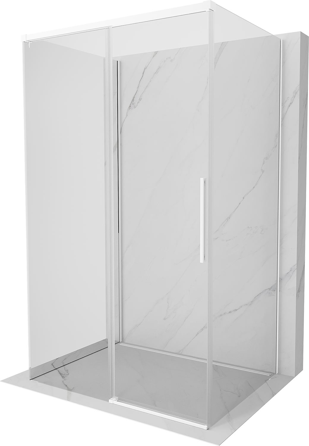 Mexen Rox-3S kabina prysznicowa 3-ścienna rozsuwana 125 x 90 cm, transparent, biała - 8C2-125-090-20-00-3S